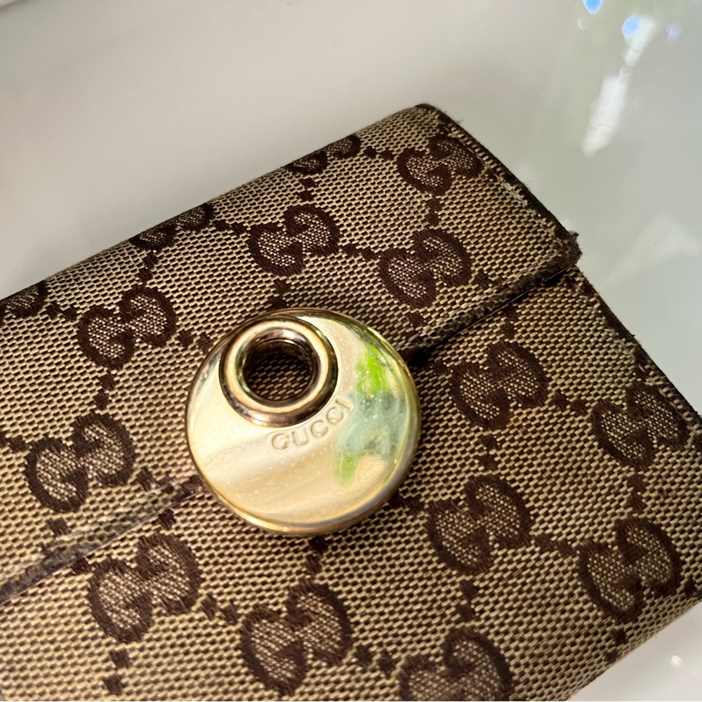 Gucci Medium Eclipse Canvas Leather Wallet Vintage - image 5